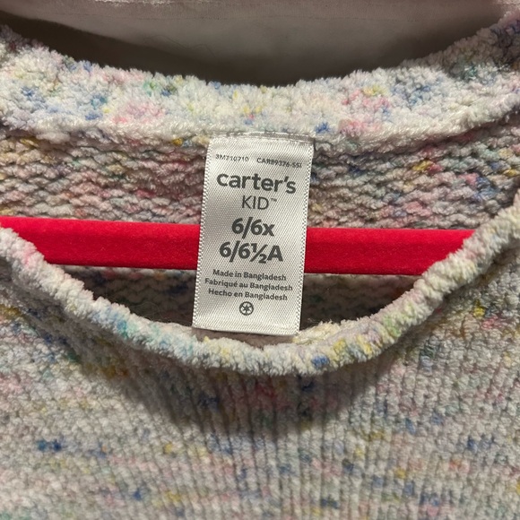 Carters Plush multi color knit sweater  girls sz 6 - Picture 2 of 5
